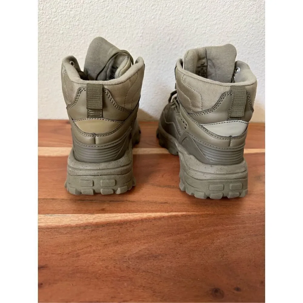 Zara boys 34 or 1-2 US army green chunky bulky high top fashion boots boys hikin